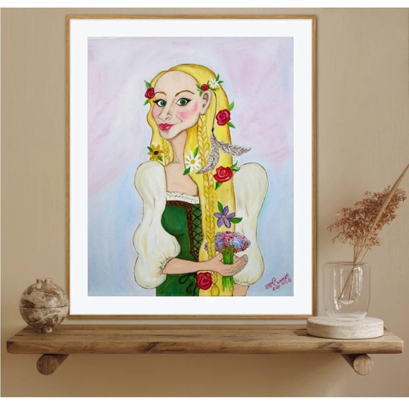 Fern Book Character Illustration Art Print Oil Painting Fantasy Medieval Peasant - Picture 3 of 8